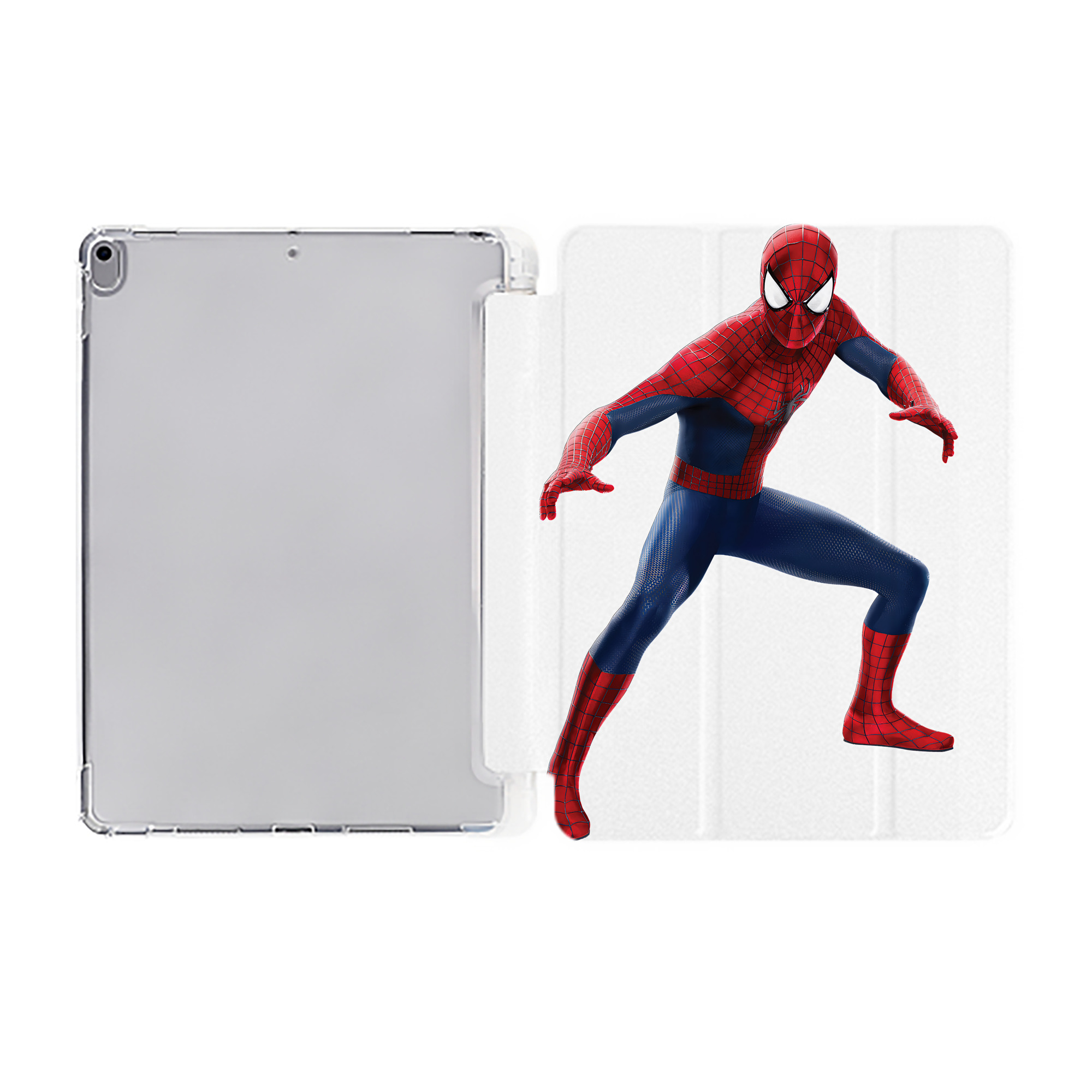 （画像用） Spider Man スパイダーマン IPad ケース ペン収納付き 三つ折りスタンド PUレザー×シリコン 対応機種9.5/10.5/10.9インチ